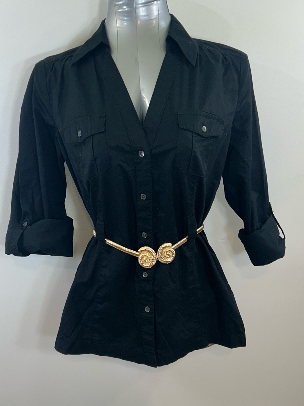 Ann Taylor Black Button-Down Women’s Shirt